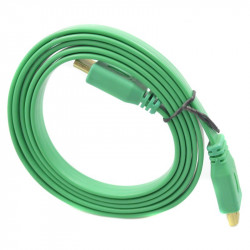 1.5M 1080P HDMI V1.4 Male to Male Gold Plated Plug Flat Connection Cable Green